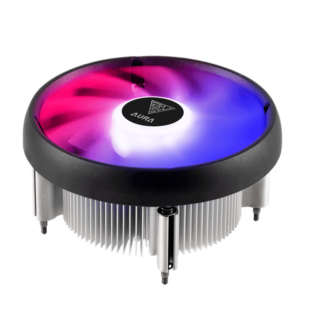 GAMDIAS AURA GA1 Multi-Color Low-Profile CPU Air Cooler (90mm Heatsink, 120mm PWM Fan, Dual-Color LED, Intel LGA 1700/1200/115X)