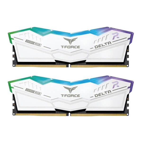 TeamGroup T-Force Delta RGB 32GB (16GBx2) DDR5 6000MHz Desktop RAM (White)