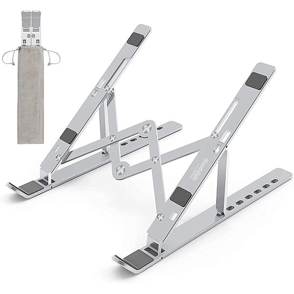 Cosmic Byte Adjustable Aluminum Portable Laptop Rack Stand for Upto 17″ laptops – Silver
