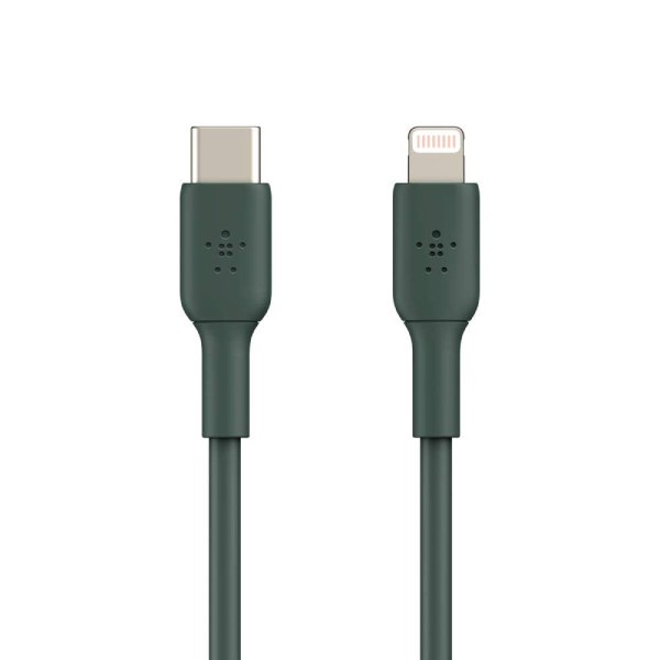 Belkin BoostCharge Apple Certified PVC USB-C to Lightning Cable Fast Charging Type C Cable 1 Meter, Tough and Durable, Green