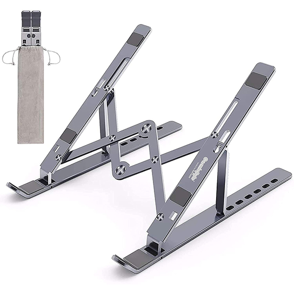 Cosmic Byte Adjustable Aluminum Portable Laptop Rack Stand for Upto 17″ laptops – Dark Grey