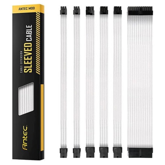 Antec Sleeved Extension Cable Kit – White-Black (PSUSCB30-102-W)