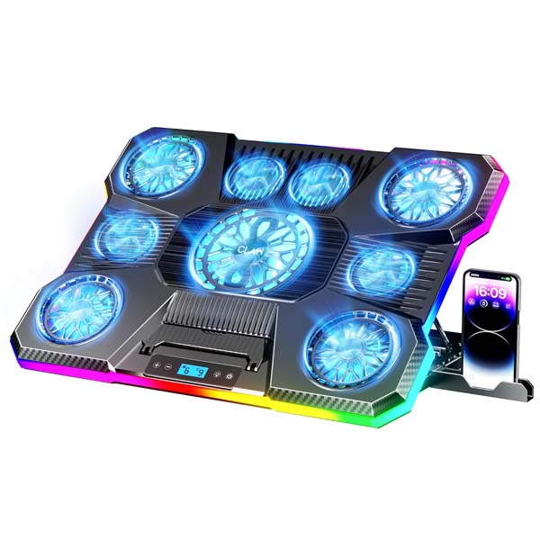 CLAW Storm Pro A21 Laptop Cooling Pad with 9 Fans (Black)