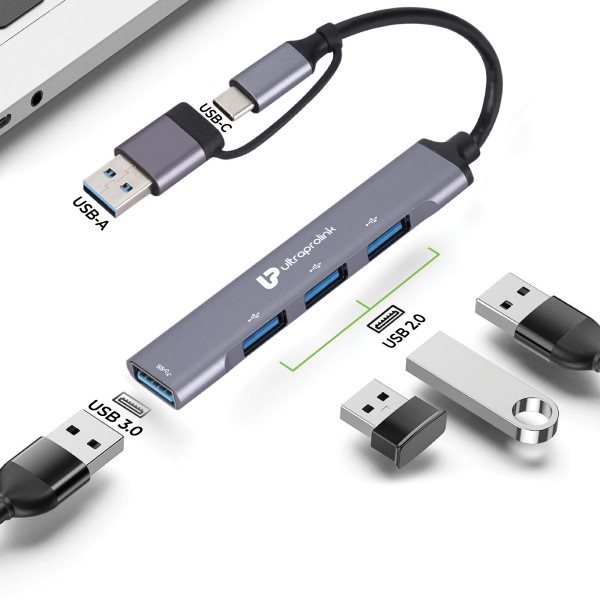 Ultraprolink Slimport 4C USB-C+A to USB-A x 4 Port Hub UL1205