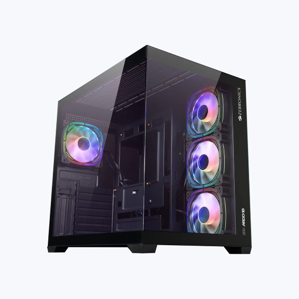 ZEBRONICS Argo 10 Dual Chamber Gaming Cabinet – Black