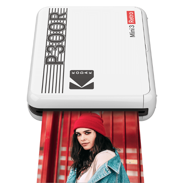 KODAK Mini 3 Retro 4PASS Portable Photo Printer (White)