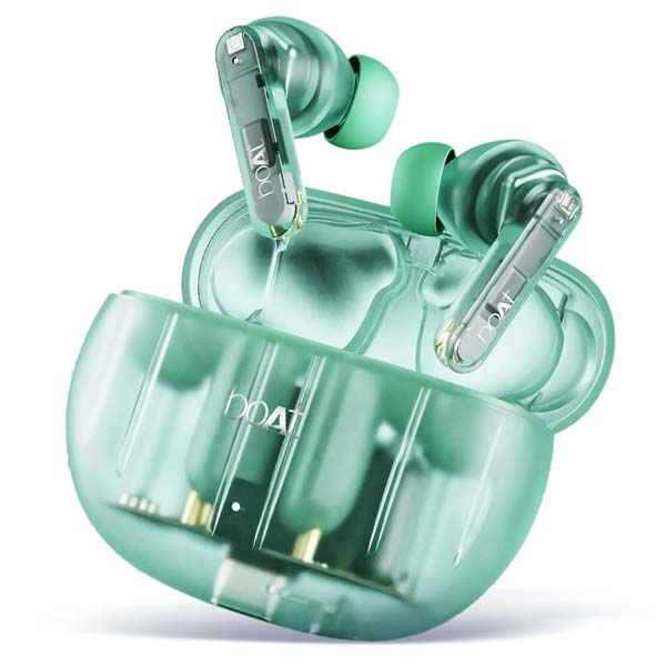 boAt Airdopes 191 ANC, 32dB ANC TWS Ear Buds Wireless Earphones with mic (Pellucid Green)