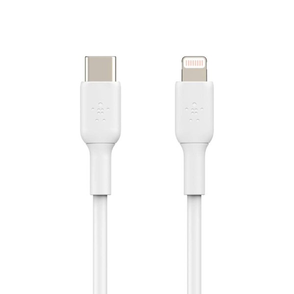Belkin BoostCharge Apple Certified PVC USB-C to Lightning Cable Fast Charging Type C Cable 1 Meter, Tough and Durable, White