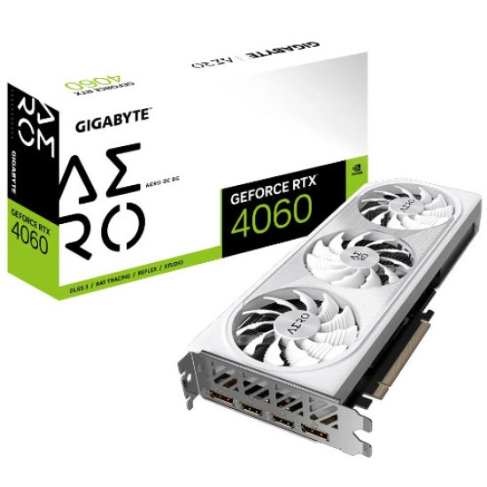 GIGABYTE GEFORCE RTX 4060 AERO OC 8GB GDDR6 Graphic Card (GV-N4060AERO OC-8GD)