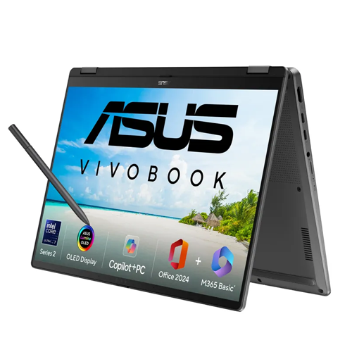 ASUS VIVOBOOK S14 FLIP 14 Inch INTEL CORE ULTRA 5 226V EVO 16GB DDR5 RAM 512GB SSD Gaming Laptop TP3407SA-QL024WS