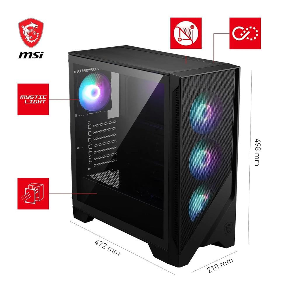 MSI MAG FORGE 320R AIRFLOW ARGB ATX Mid Tower PC Case