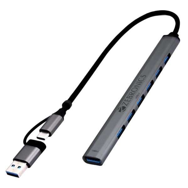 ZEBRONICS 700HB Type C Multiport Adapter with 7 USB Ports