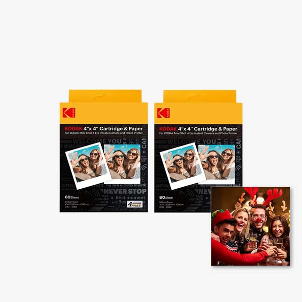 KODAK 4PASS Film Cartridge 4×4 inch (120 Sheets) for Mini Shot 4 ERA Instant Camera and Photo Printer