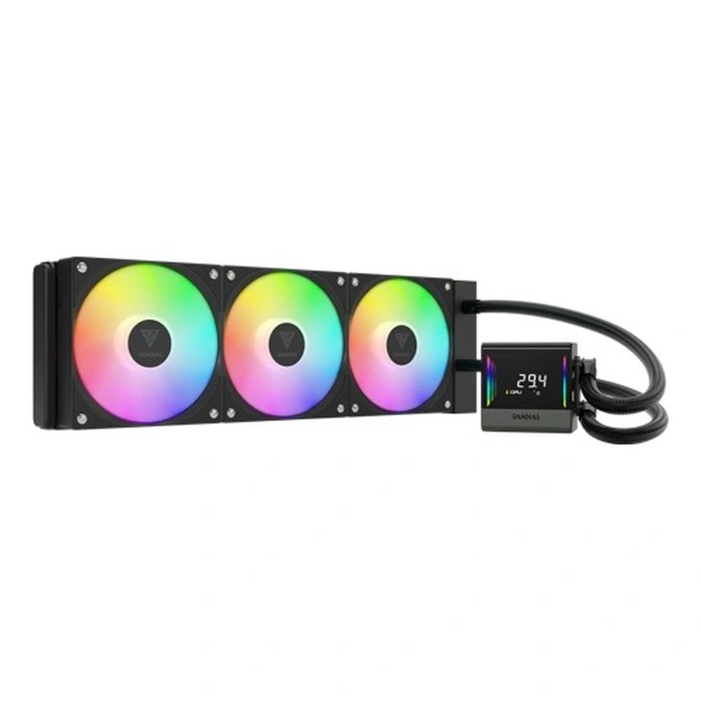GAMDIAS CHIONE E4-360 ARGB 360mm CPU Liquid Cooler (Black, Digital Display)