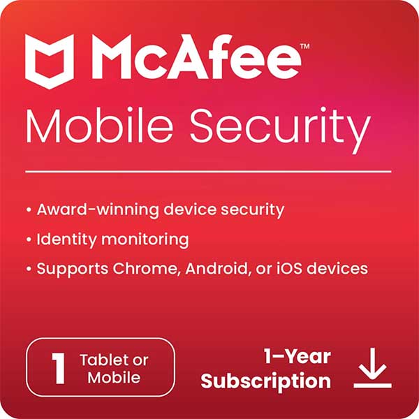 McAfee Mobile Security – 1 Device, 1 Year – Product Key (Email Delivery in 1 hours- No CD)