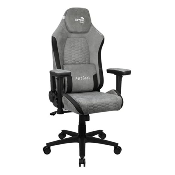 AeroCool Crown AeroSuede Gaming Chair – Stone Grey