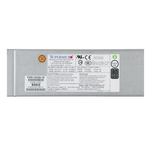 Supermicro PWS-1K23A-1R Power Supply 1U 1200W 80 Plus Titanium Certified Redundant w/ PMBus