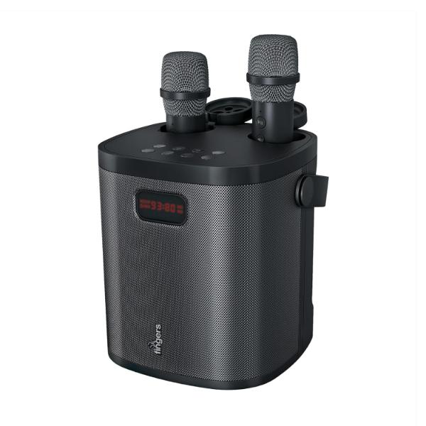 FINGERS 2Mic-GrooveBox Portable Speaker with 2 Wireless Mics