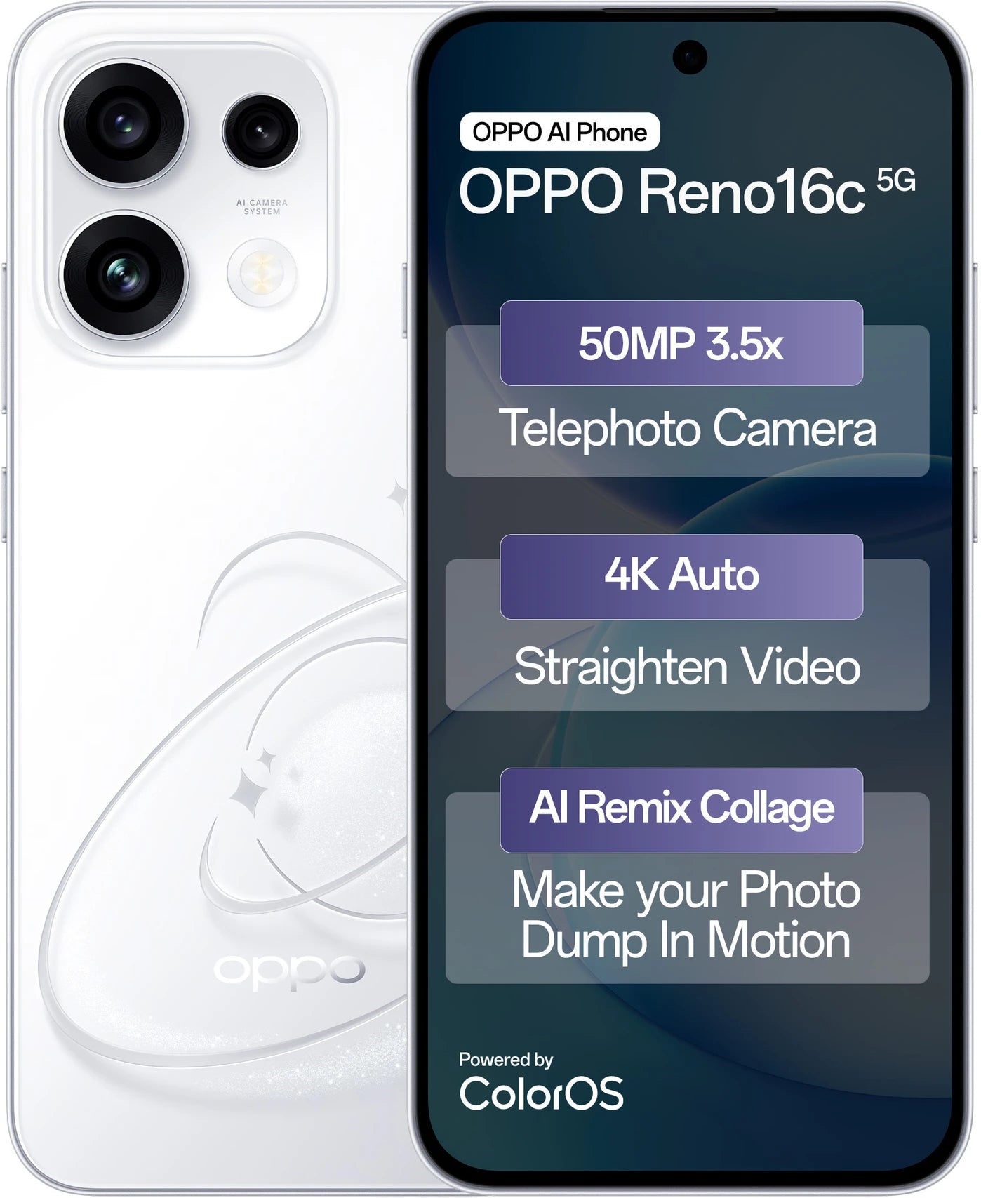 OPPO Reno16c 5G (Starry White, 128 GB) (8 GB RAM)