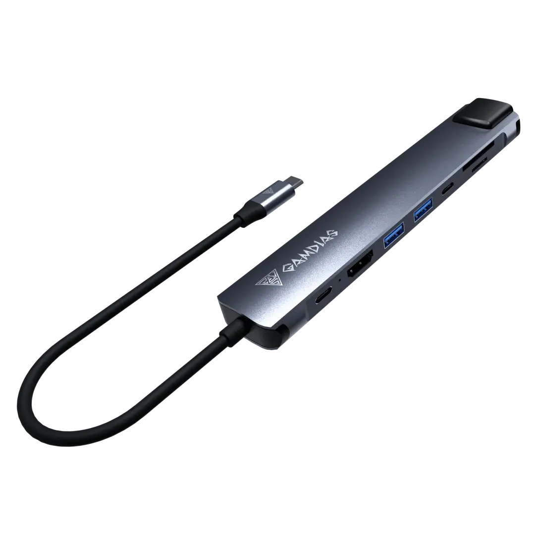 Gamdias Mercury M1-800 8-in-1 USB Expansion Hub for Laptop & PC