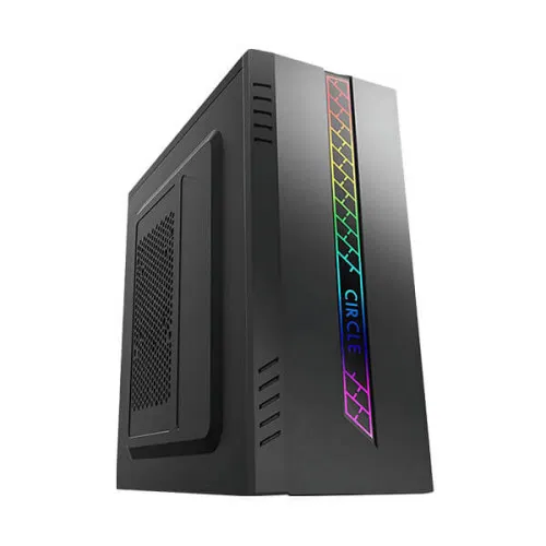 Circle Glare 3.0 with SMPS (ATX) Cabinet – C-Line RGB Variant (Black)