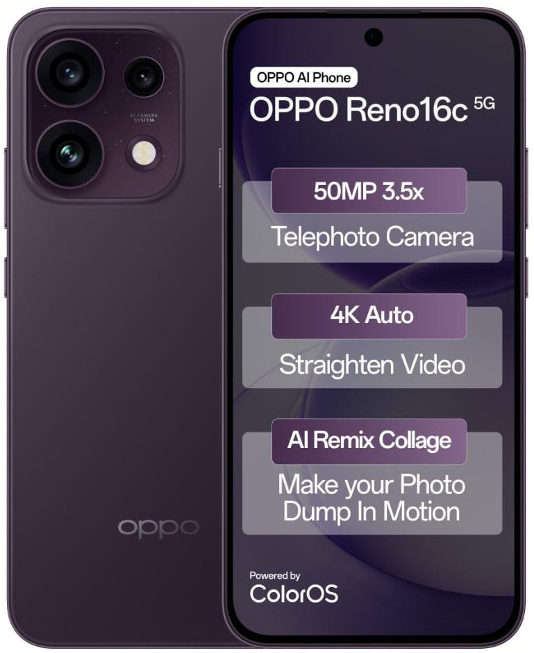 OPPO Reno16c 5G (Twilight Violet, 256 GB) (8 GB RAM)