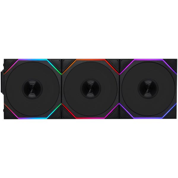 Lian Li UNI FAN TL Wireless Fans, ARGB, PWM, 3-Pack – 120 mm, Black