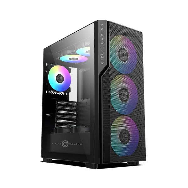 Circle Eliminator X5 TYPE C 2.0 Mid Tower Computer Case Gaming Cabinet – Black
