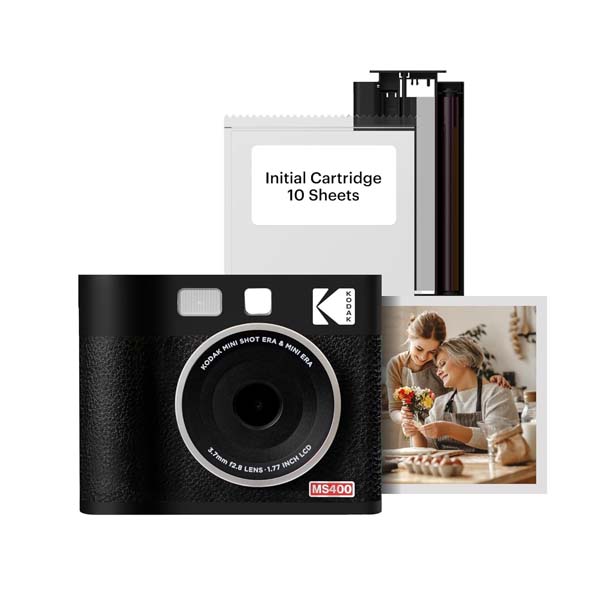 Kodak Mini Shot 4 ERA 2-in-1 Instant Camera and Photo Printer (4×4) (Camera + 68 Sheets) Black
