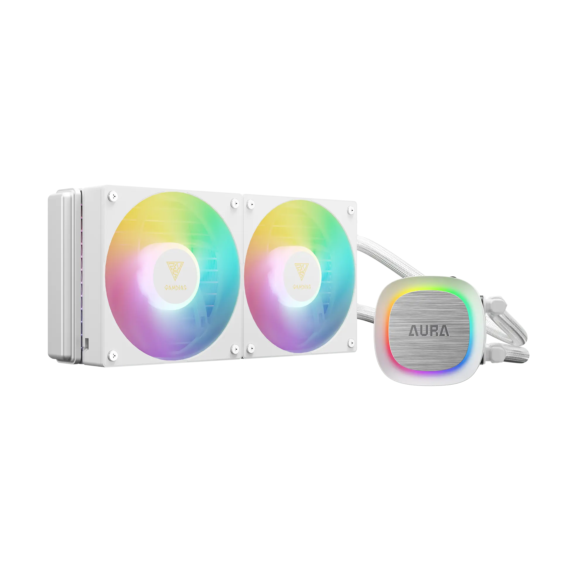 GAMDIAS AURA GL240 V2 White ARGB 240mm AIO Liquid CPU Cooler