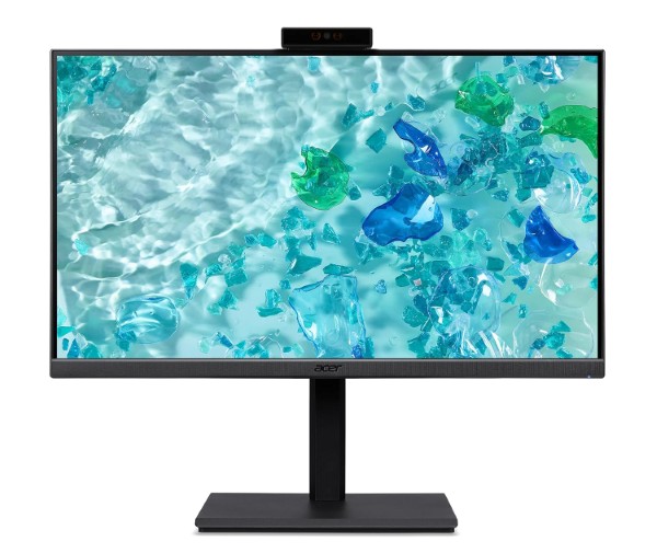 Acer B247Y D6 23.8 Inch IPS Full HD Backlit LED LCD Monitor I IR 5M Adjustable Webcam with Human Presence Detection, 120Hz, Height Adjustment and Pivot, HDMI, VGA, DP, USB 3.2 HUB I Stereo Speakers