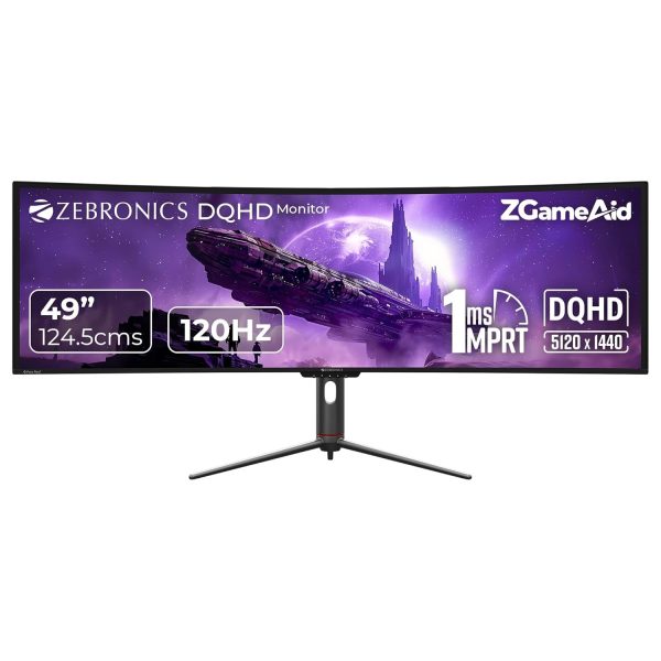 ZEBRONICS N49A 49″(124.5 cm) 1800R Curved Ultrawide Gaming Monitor